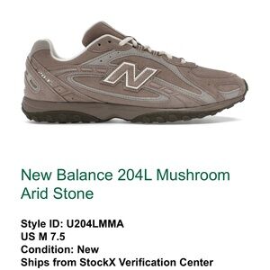 New Balance 204L Mushroom arid stone size 7.5(men’s) 9(women’s)